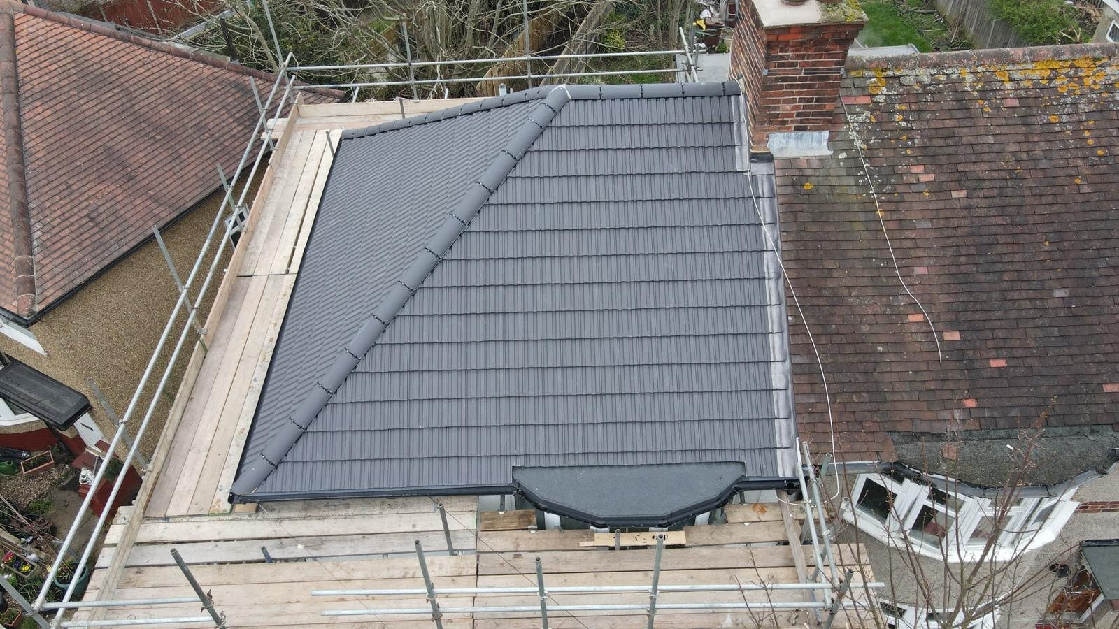 Aerial view showing roof edges and rainwater goods