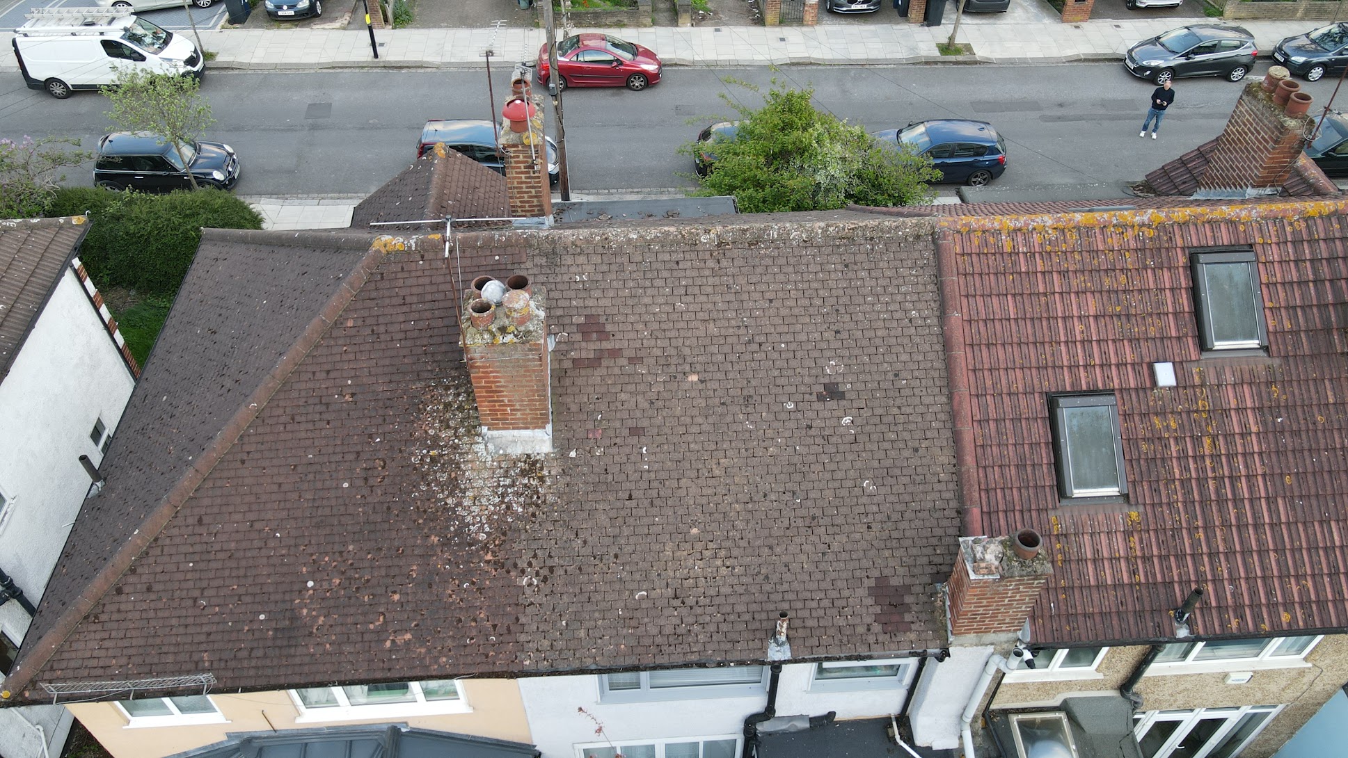 Drone image of a roof in Ruislip