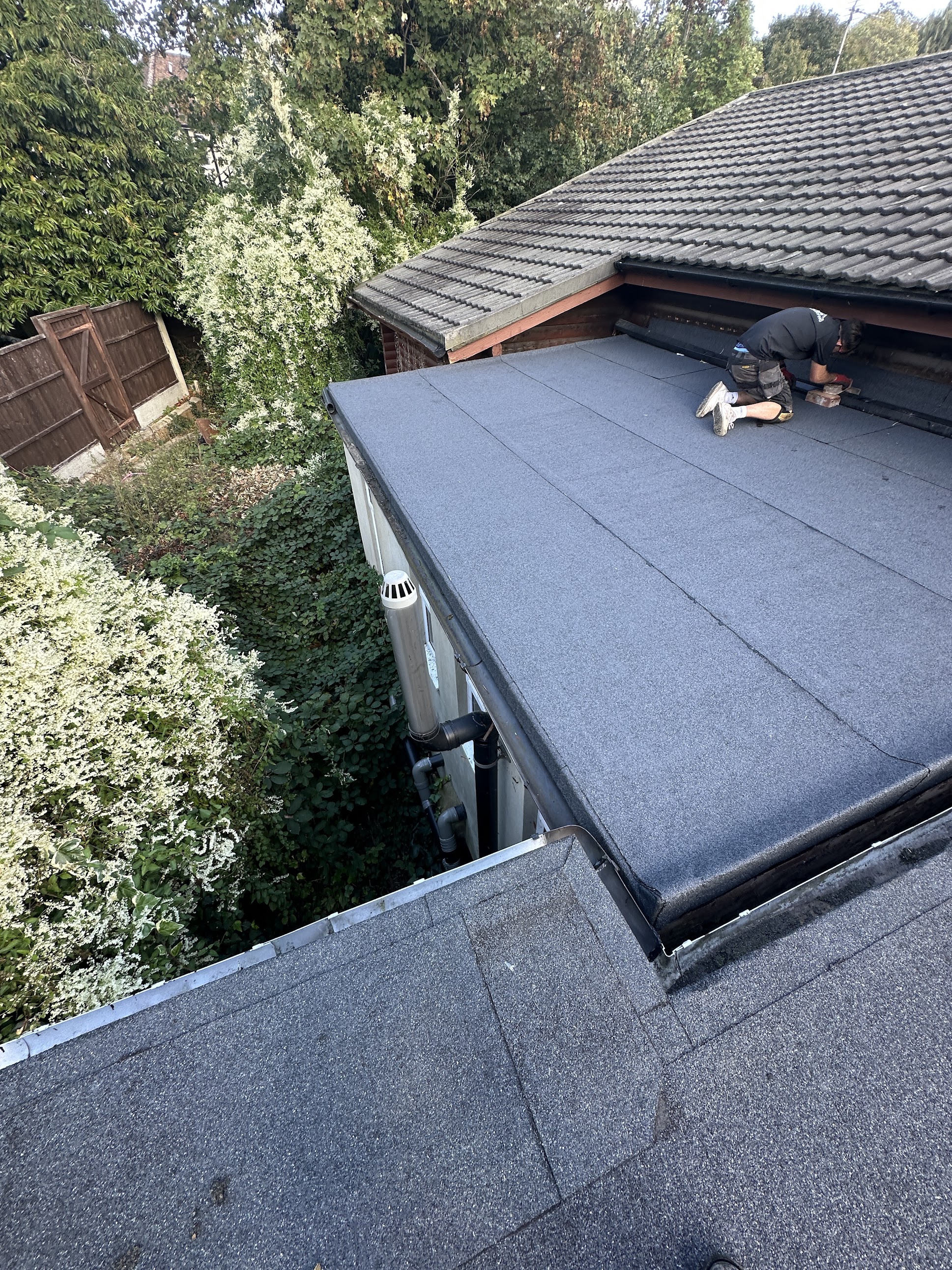 Felt flat roof installation work by Jakeman Roofing Ltd