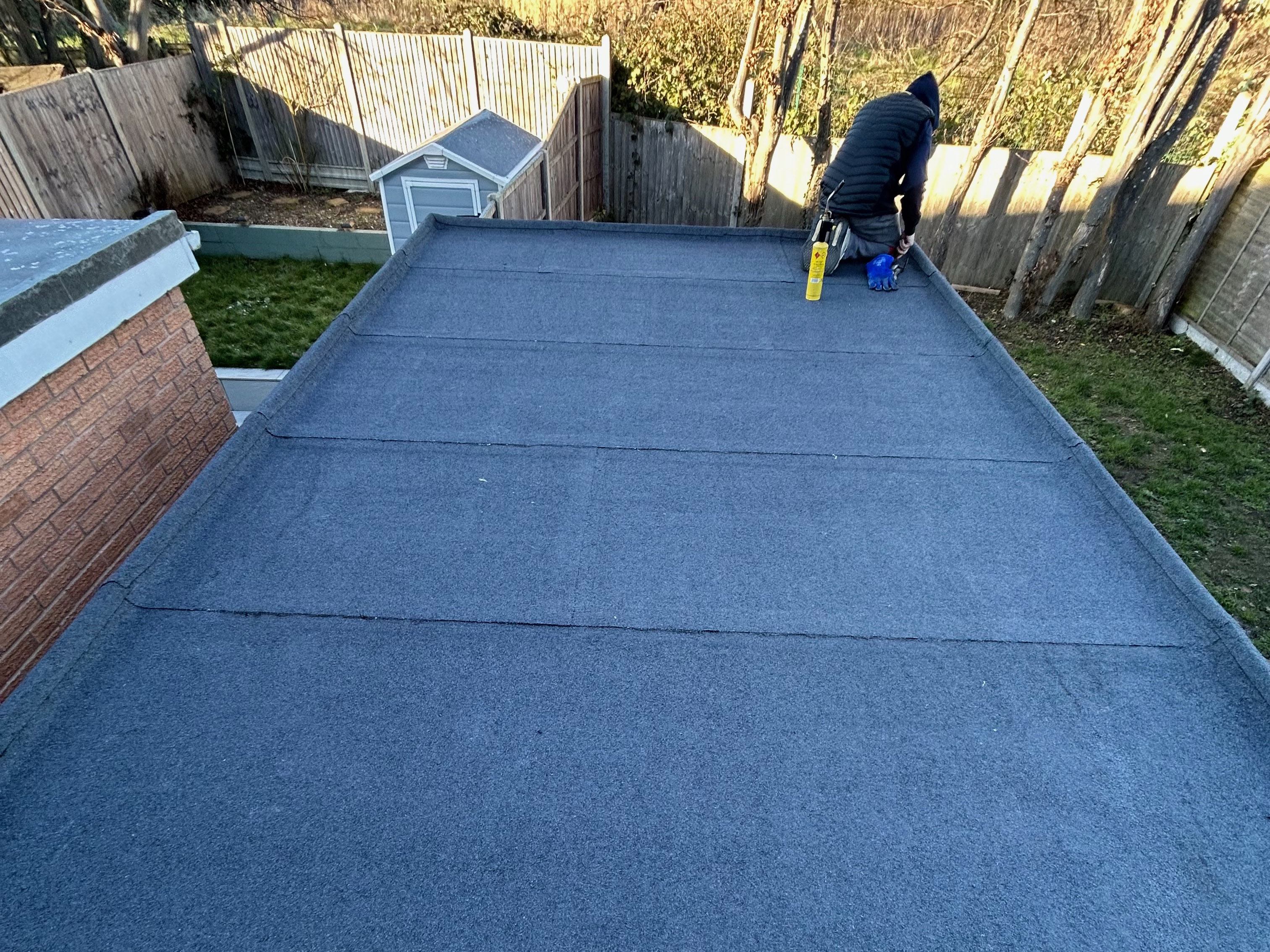 Completed felt roof