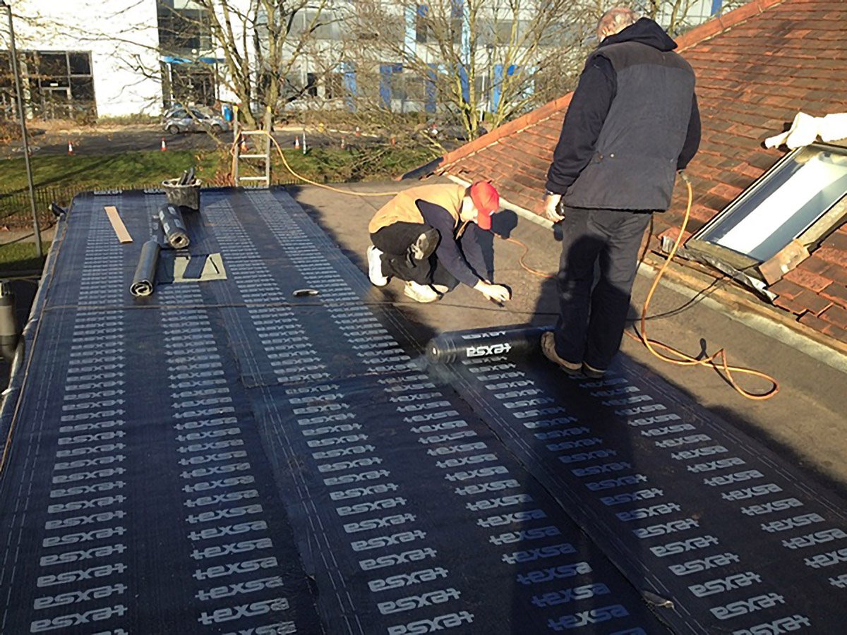 Roof felt installation