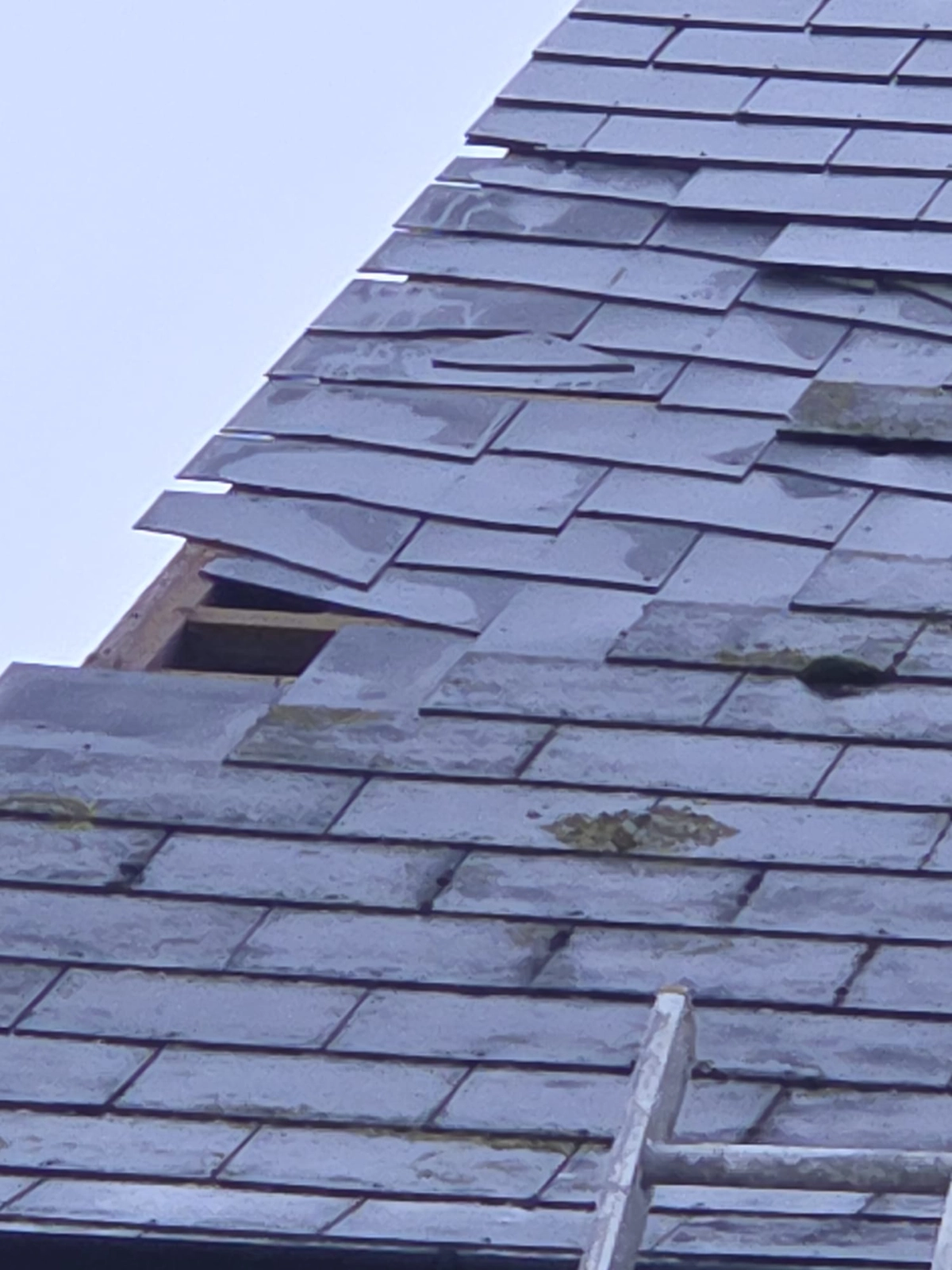 Roof defect requiring urgent inspection by Jakeman Roofing Ltd